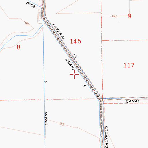 Topographic Map of Rice Drain Three, CA