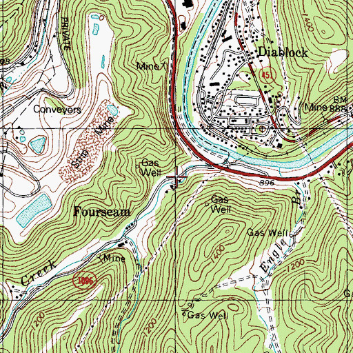 Topographic Map of Buffen Railroad Station (historical), KY