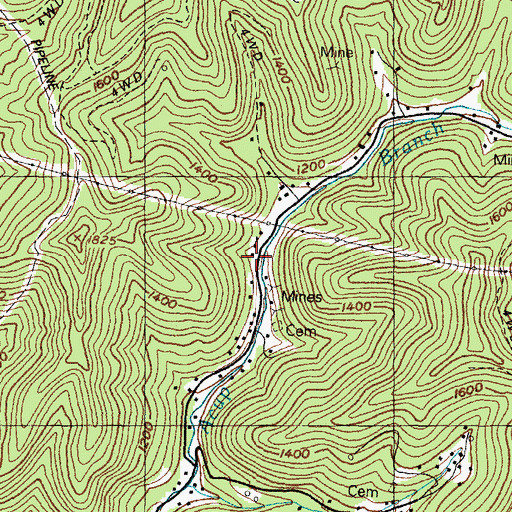 Topographic Map of Acup (historical), KY