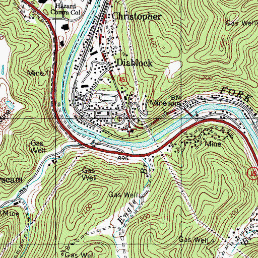 Topographic Map of School Number Four (historical), KY