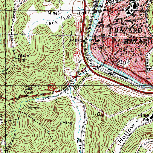Topographic Map of Garman Branch, KY