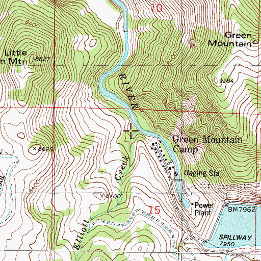 Topographic Map of Elliott Creek, CO