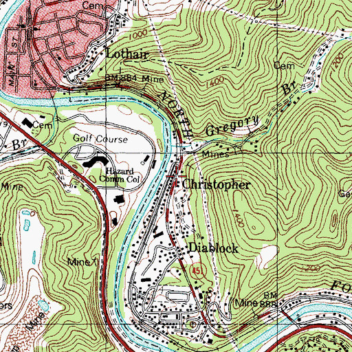 Topographic Map of Christopher Post Office (historical), KY