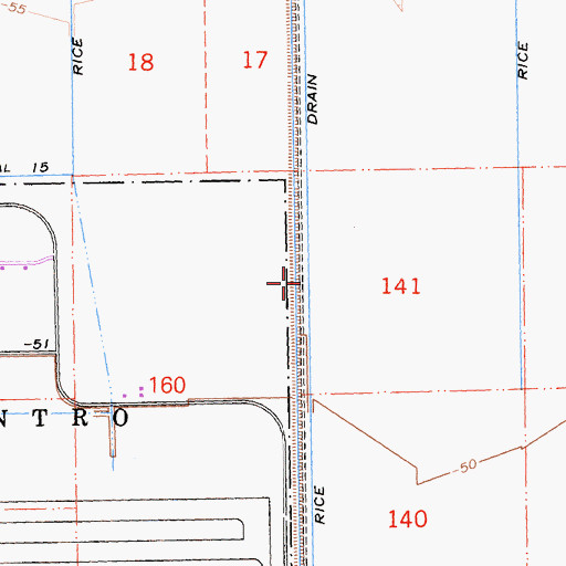 Topographic Map of Rice Drain Five, CA
