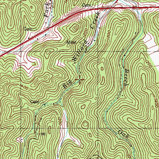 Topographic Map of Road Fork, KY