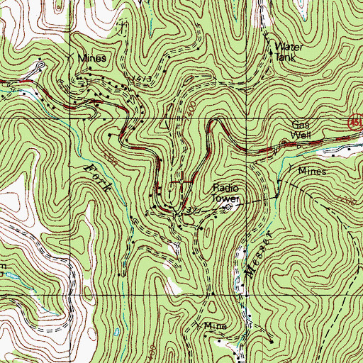Topographic Map of Town Mountain Baptist Church, KY