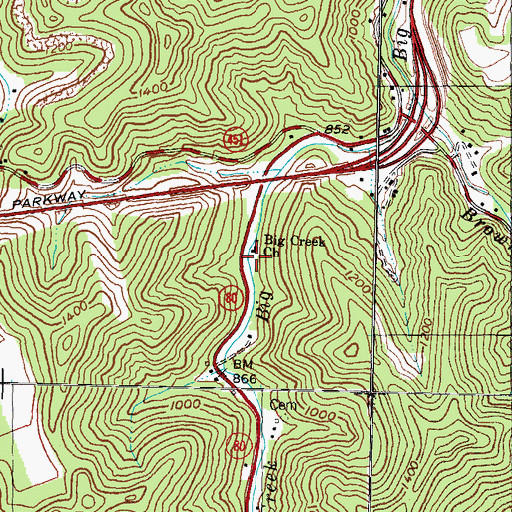 Topographic Map of Woodland School (historical), KY