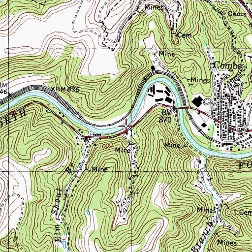 Topographic Map of Ladder Branch, KY
