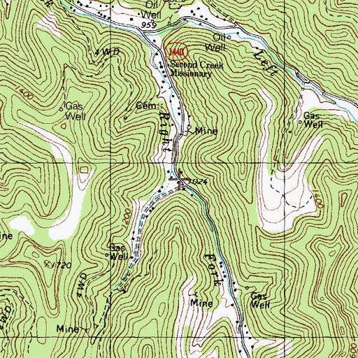 Topographic Map of Upper Second Creek Church, KY
