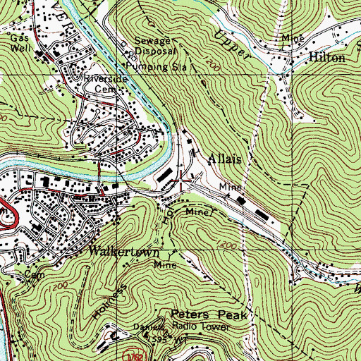 Topographic Map of Allais Post Office (historical), KY