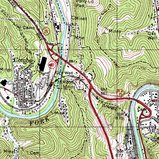 Topographic Map of Lennut Post Office (historical), KY