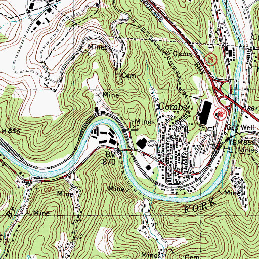 Topographic Map of Domino Post Office (historical), KY