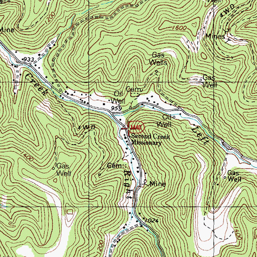Topographic Map of Upper Second Creek School (historical), KY