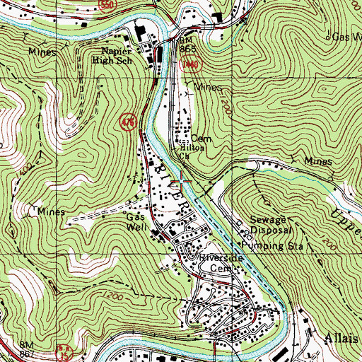 Topographic Map of Setty Fuel Branch, KY