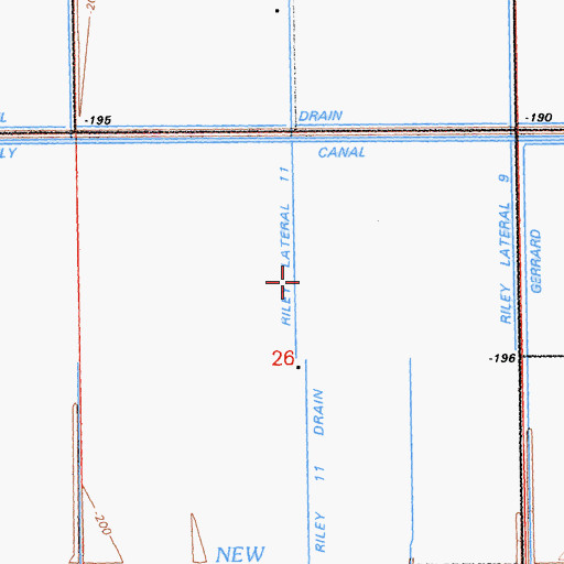 Topographic Map of Riley Lateral Eleven, CA