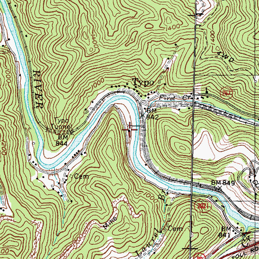 Topographic Map of Typo School (historical), KY
