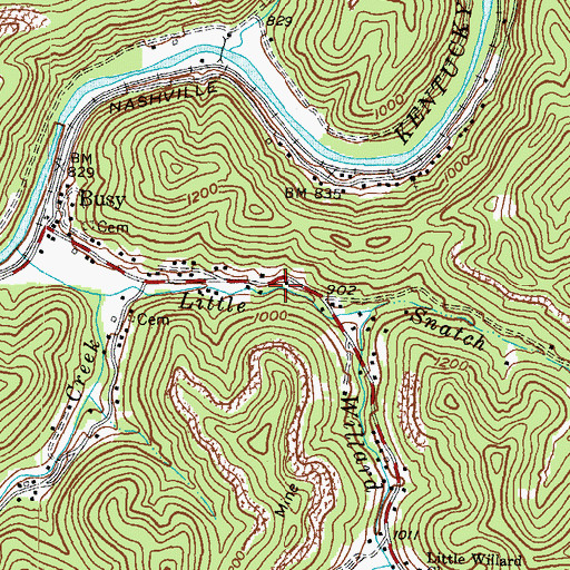 Topographic Map of Little Willard School (historical), KY