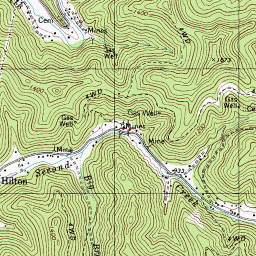 Topographic Map of Mona's Post Office (historical), KY