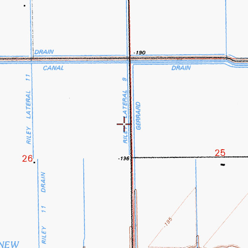 Topographic Map of Riley Lateral Nine, CA