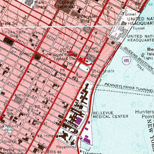 Topographic Map of Church of the Sacred Heart of Jesus and Mary (historical), NY