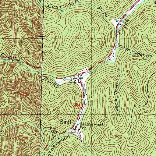 Topographic Map of Saul Post Office (historical), KY