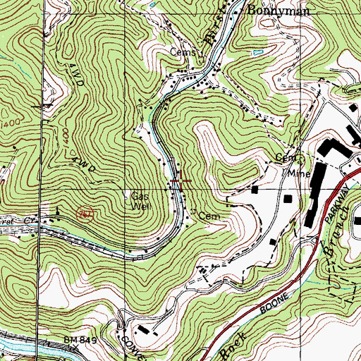 Topographic Map of Gorman Railroad Station (historical), KY