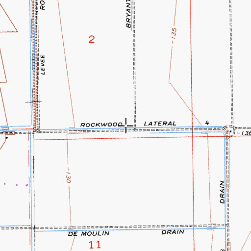 Topographic Map of Rockwood Lateral Four, CA