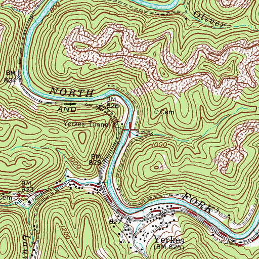 Topographic Map of Fish Trap Branch, KY