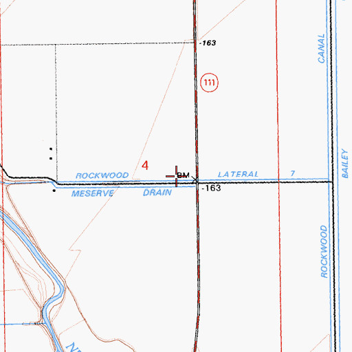 Topographic Map of Rockwood Lateral Seven, CA