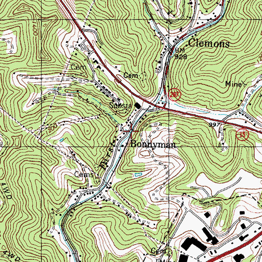 Topographic Map of Little Wolf Pen Branch, KY