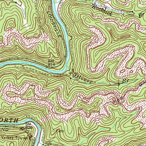 Topographic Map of Olivers (historical), KY