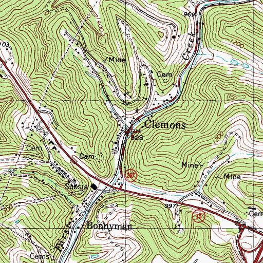 Topographic Map of Road Fork, KY