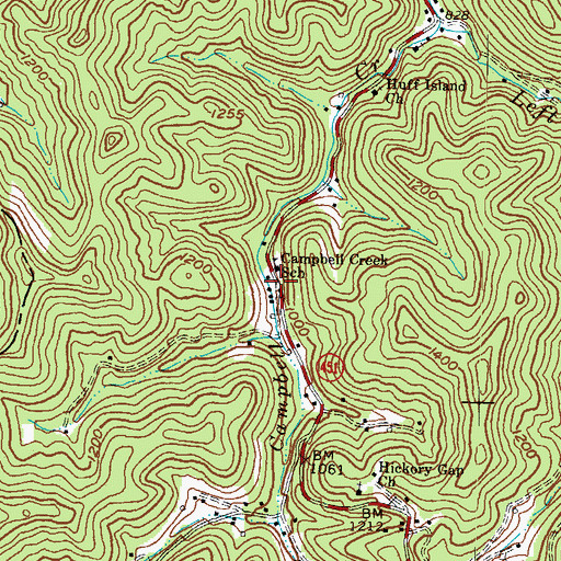 Topographic Map of Campbell (historical), KY