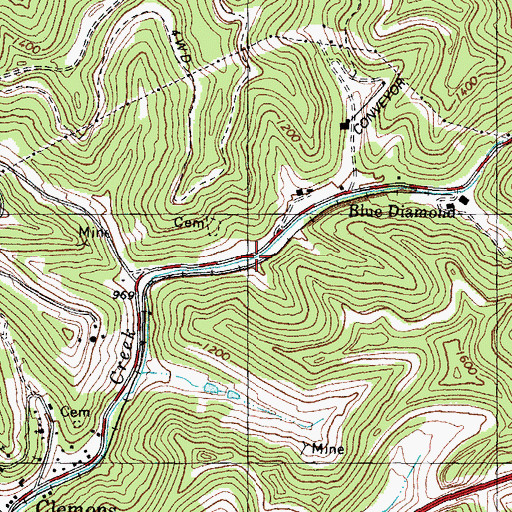 Topographic Map of Linx Creek, KY