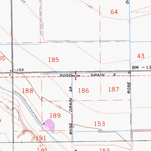 Topographic Map of Rose Drain Two, CA