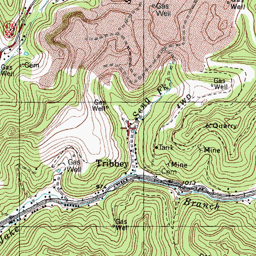 Topographic Map of Seng Fork Church, KY