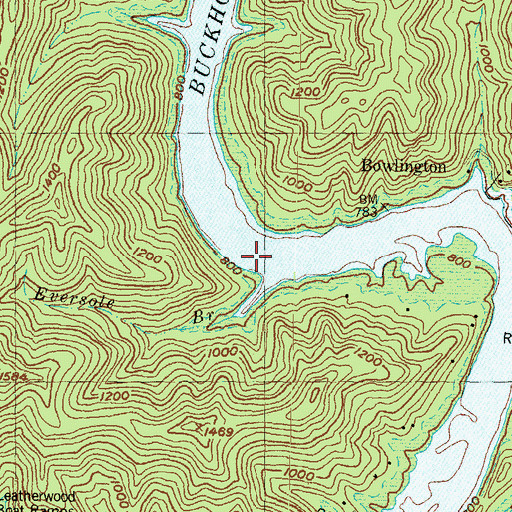 Topographic Map of Bowlingtown Post Office (historical), KY