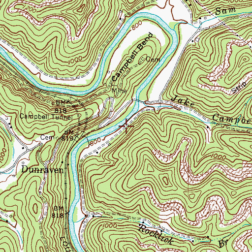 Topographic Map of Old Campbell Bend Church (historical), KY