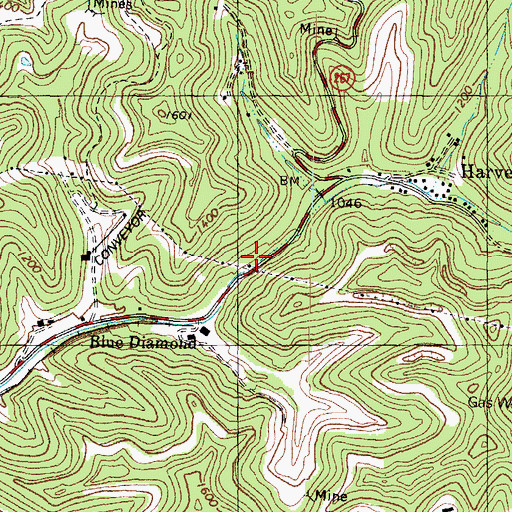 Topographic Map of Dowlais Railroad Station (historical), KY