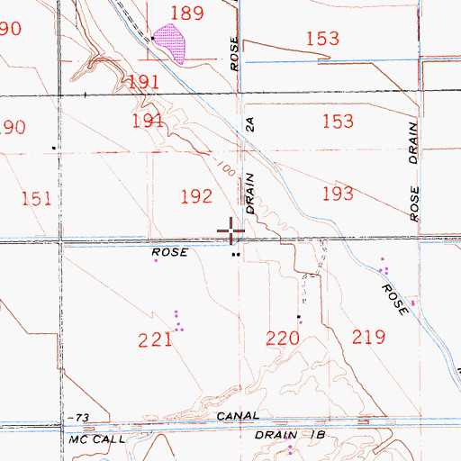 Topographic Map of Rose Drain Two A, CA