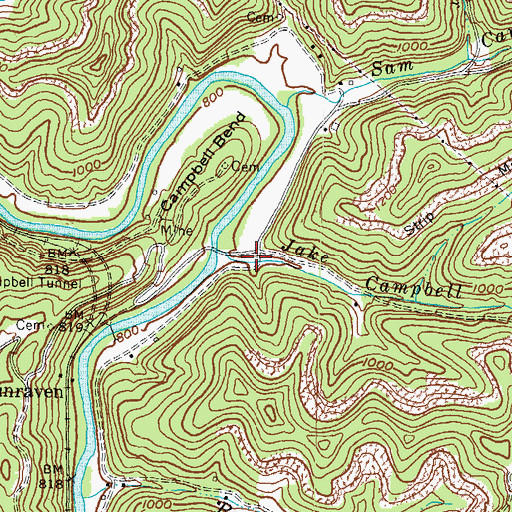 Topographic Map of Campbell Bend School (historical), KY