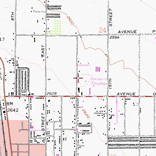Topographic Map of Palmdale Drive-In (historical), CA