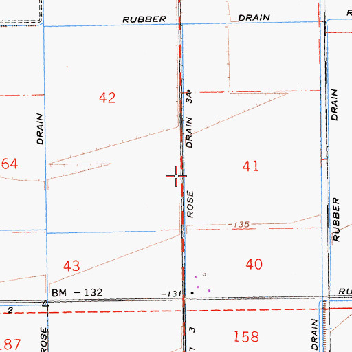 Topographic Map of Rose Drain Three A, CA