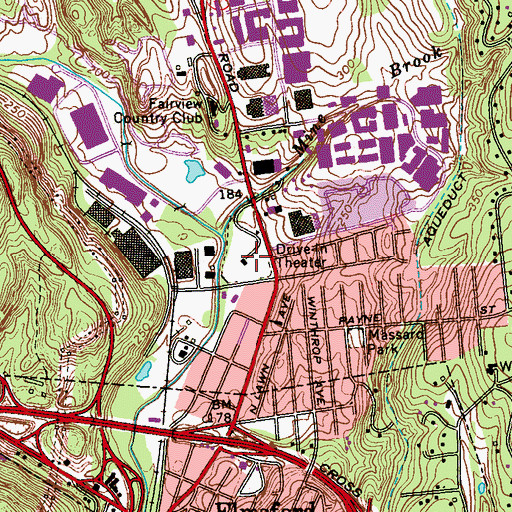 Topographic Map of Elmsford Drive-In (historical), NY