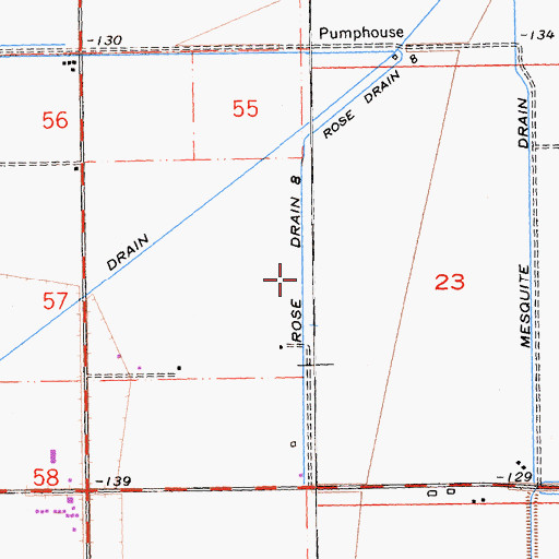 Topographic Map of Rose Drain Eight, CA