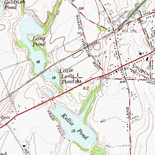Topographic Map of Hamptons Drive-In (historical), NY