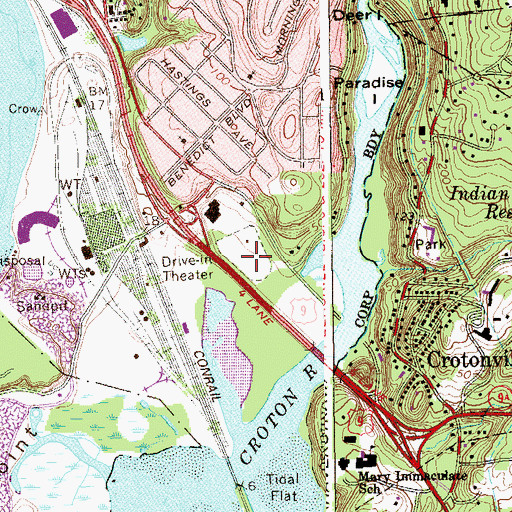 Topographic Map of Harmon Drive-In (historical), NY