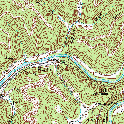 Topographic Map of Napfor Post Office (historical), KY