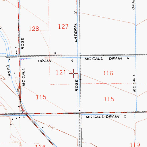 Topographic Map of Rose Lateral Two, CA