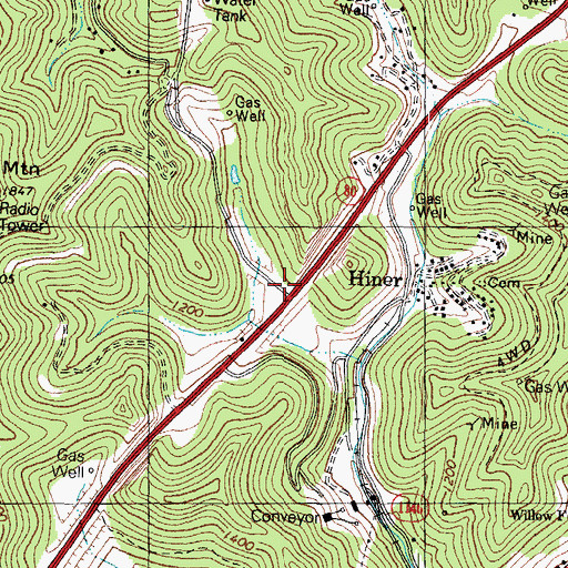 Topographic Map of Heiner Post Office (historical), KY